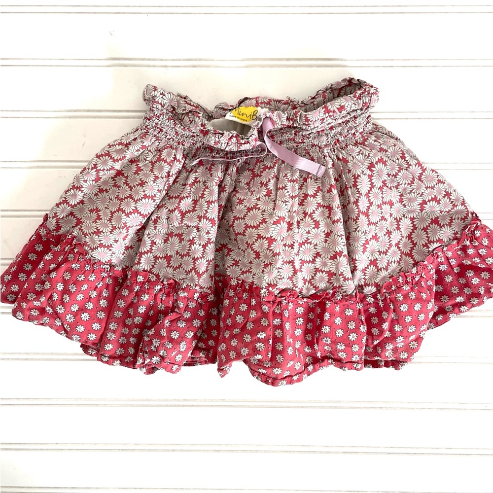 Mini Boden Pink Floral Skirt size 3/4